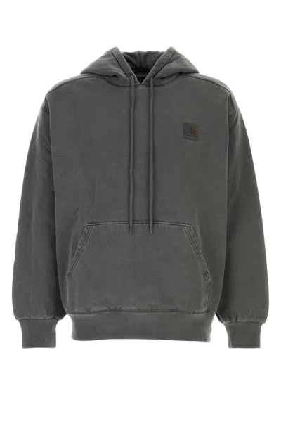 Carhartt Wip Dark Grey Cotton Hooded Vista Sweat In Gray
