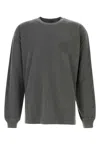 Carhartt Long Sleeve Graphic Print Crew Neck T-shirt In Gray