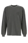 Carhartt Long Sleeve Graphic Print Crew Neck T-shirt In Gray