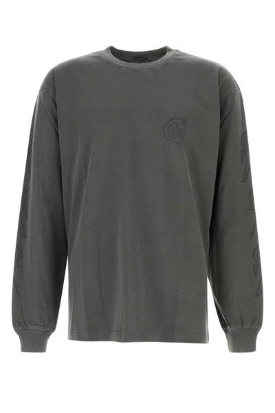 Carhartt Long Sleeve Graphic Print Crew Neck T-shirt In Gray