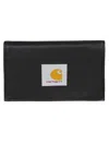 Carhartt Wip Dean Wallet In Cotton Canvas In Black
