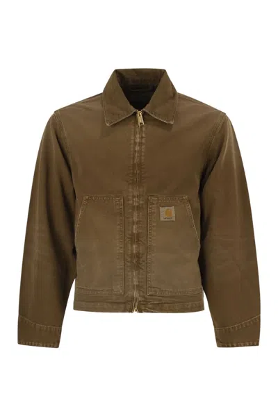 Carhartt Wip Dearborn Organic Cotton Canvas Jacket In Brown