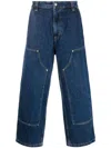 Carhartt Deep Indigo Relaxed Fit Utility Jeans With Multi-patch Pockets In Blue