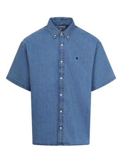 Carhartt Lucas Short-sleeve Denim Shirt In Blue