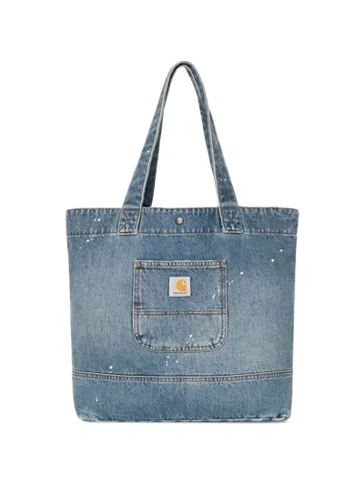 Carhartt Wip Denim Cotton Tote In Brown