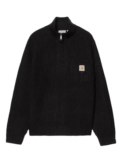 Carhartt Detroit Half Zip Sweater In Black