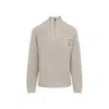 Carhartt Half-zip Knitted Pullover With Ribbed Texture In Neutral
