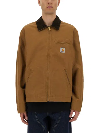 Carhartt Work In Progress Detroit Cotton Canvas Chore Jacket In Brown