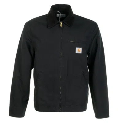 Carhartt Structured Black Cotton Jacket With Classic Collar In Multi