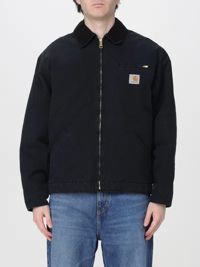 Carhartt Wip Detroit Jacket In Organic Cotton With Velvet Collar In Black