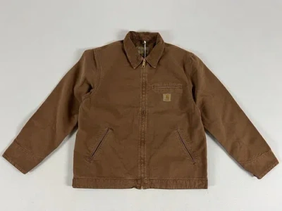 Pre-owned Carhartt Wip Detroit Jacket Spring Tamarind Faded L In Brown