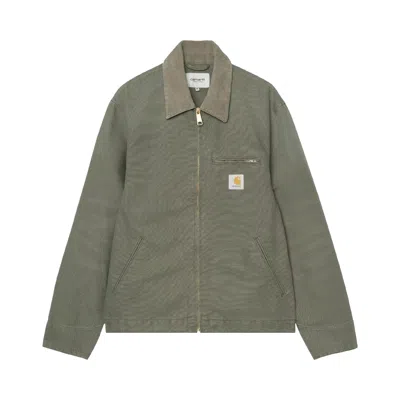 Pre-owned Carhartt Wip Detroit Jacket (stone Canvas) 'leaf' | Green | Men's Size Xxl