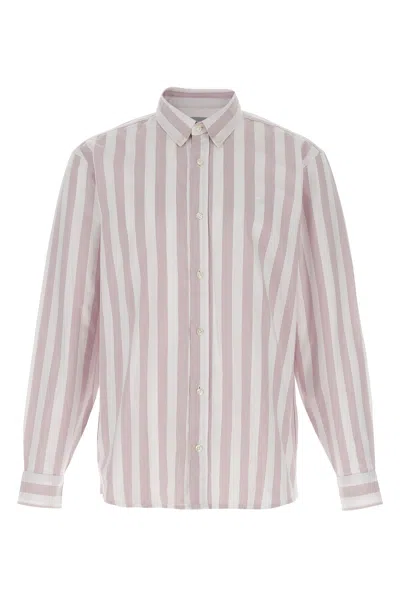 Carhartt Striped Pattern Button-down Collar Cuffed Sleeves Shirt In Pink
