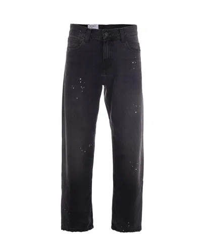 Carhartt Wip Distressed Black Denim Jeans In Blue