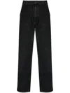 Carhartt Straight Leg Denim Trousers Pockets In Black
