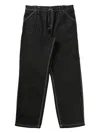 Carhartt Logo-patch Straight-leg Jeans In Black
