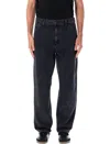 Carhartt Double Knee Pant Straight Leg In Black Stone Wash