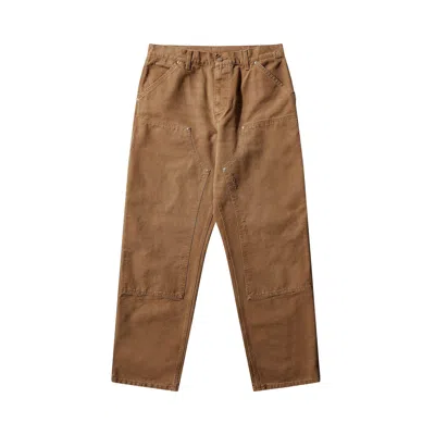 Pre-owned Carhartt Wip Double Knee Pants 'hamilton Brown (grind Wash)' | Men's Size 32