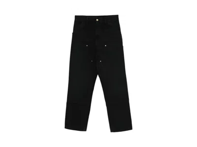 Pre-owned Carhartt Wip Double Knee Pants In Black (stone Canvas)