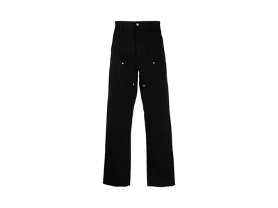Pre-owned Carhartt Wip Double Knee Pants In Black(rinsed)