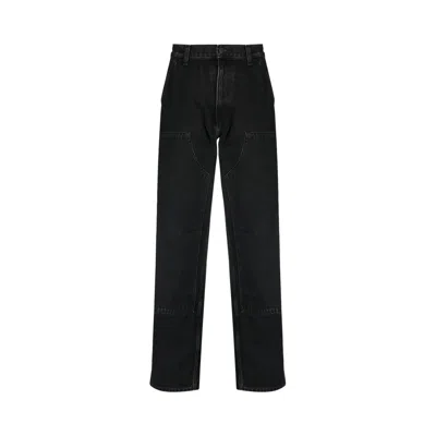 Pre-owned Carhartt Wip Double Knee Pants 'stone Washed Black' | Men's Size 34