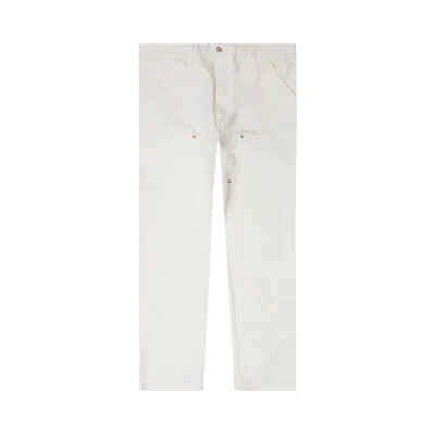 Pre-owned Carhartt Wip Double Knee Pants 'wax Stone Washed' In White
