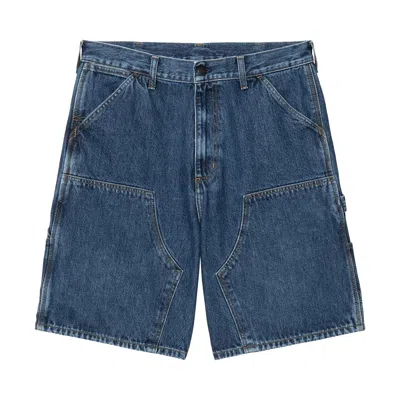 Pre-owned Carhartt Wip Double Knee Short 'blue Stone Washed' | Men's Size 32