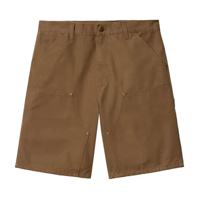 Pre-owned Carhartt Wip Double Knee Short 'hamilton Brown Rinsed'