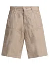 Carhartt Belted Shorts With Front And Back Pockets In Neutral