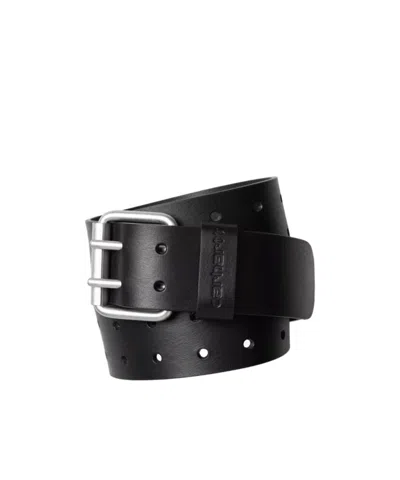 Carhartt Wip Double Script Leather Belt In Brown