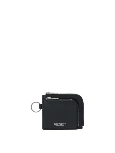 Carhartt Wip "double Vegas Zip Wallet" Coin Purse In Black
