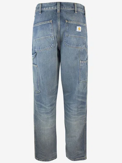 Carhartt Wip Double Knee Straight-leg Jeans In Cotton Denim In Blue