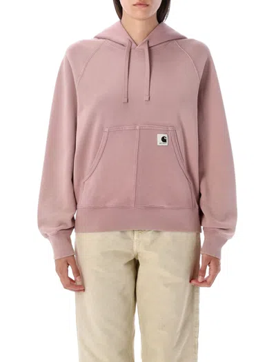 Carhartt Wip Drawstring Hood Balloon Fit Sweatshirt - Size S In Daphne Rose