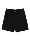 Carhartt Wip Walter Single Knee Logo-patch Shorts In Black
