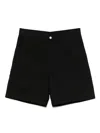 Carhartt Wip Walter Single Knee Logo-patch Shorts In Black
