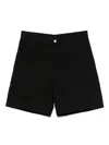 Carhartt Wip Walter Single Knee Logo-patch Shorts In Black