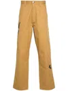 Carhartt Ducks-embroidered Straight-leg Trousers In Senape