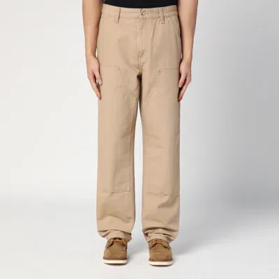 Carhartt Wip  Dusty Brown Rinsed Double Knee Pant In Neutral