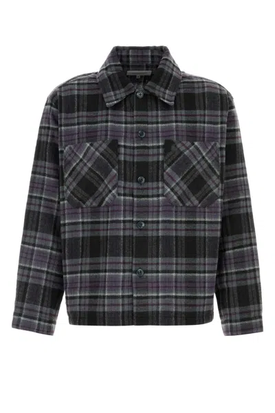 Carhartt Wip Embroidered Checked Flannel Parson Shirt In Gray