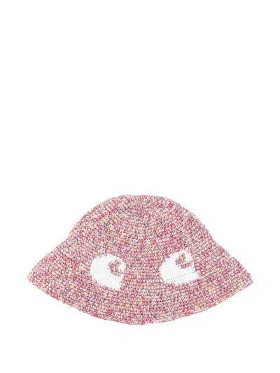 Carhartt Wip Eyes Cotton Beanie In Pink