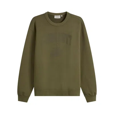 Pre-owned Carhartt Wip Faded Pond Corps Sweatshirt 'cypress' | Green | Men's Size S