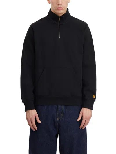 Carhartt Wip Felpa Mezza Zip Chase In Brown