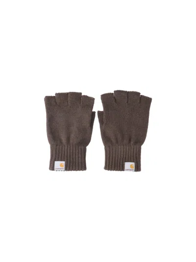Carhartt Wip Fingerless Knit Gloves In Brown