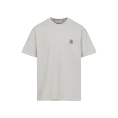 Carhartt Wip Fleur De Sel White Cotton Short Sleeves Vista T-shirt In Neutral