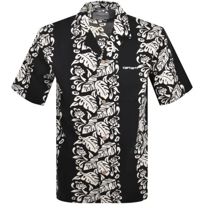 Carhartt Wip Floral Short Sleeve Shirt Black In Neutral