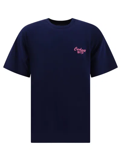 Carhartt Ss Friendship T Shirt In Air Force Blue Light Pink