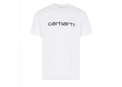 Pre-owned Carhartt Wip Frontal Logo Mens Cotton T-shirt In White