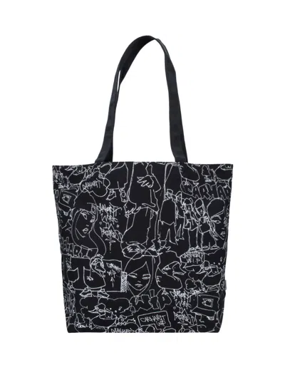 Carhartt Wip Graphic Canvas Tote Bag In Black