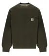 Carhartt Relaxed Fit Black Crewneck Sweatshirt With Zippered Pocket In Black