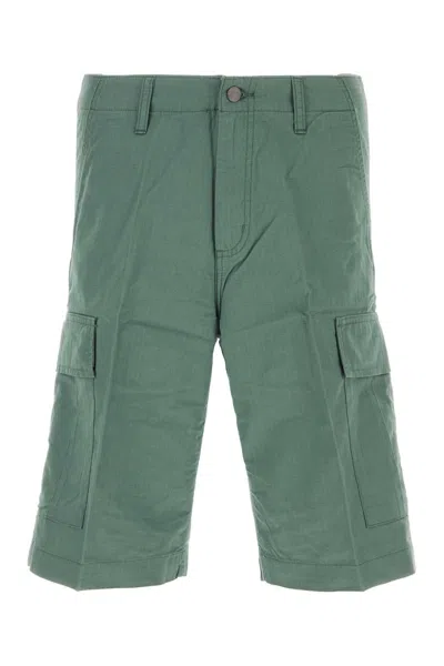 CARHARTT CARHARTT WIP GREEN COTTON REGULAR CARGO SHORT